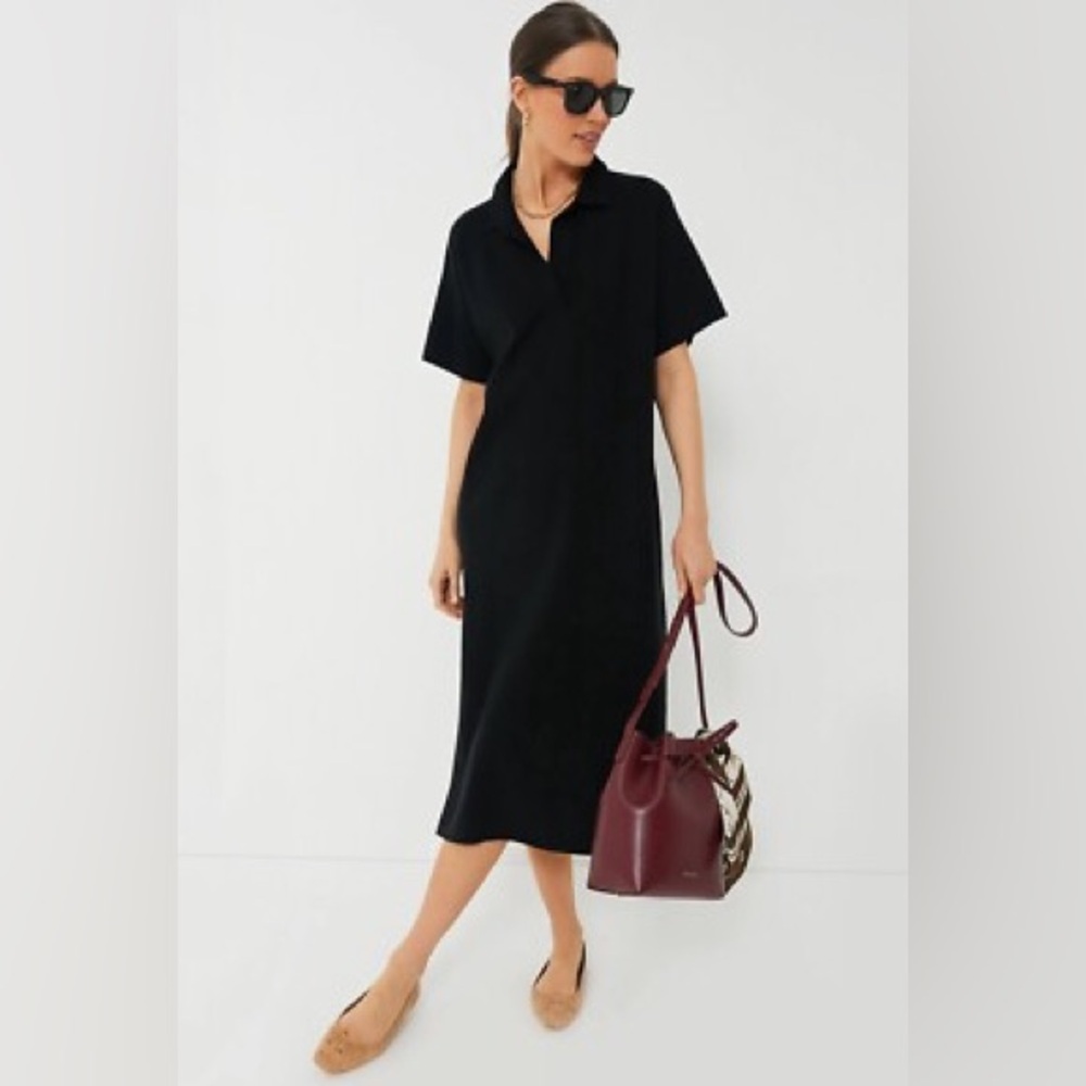 Tuckernuck Black Channing Polo Midi Dress
